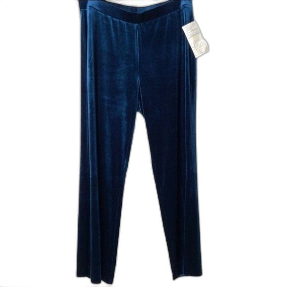 Me by Emme Blue Blue Velour Pull-on Pants 1X - Picture 9 of 9